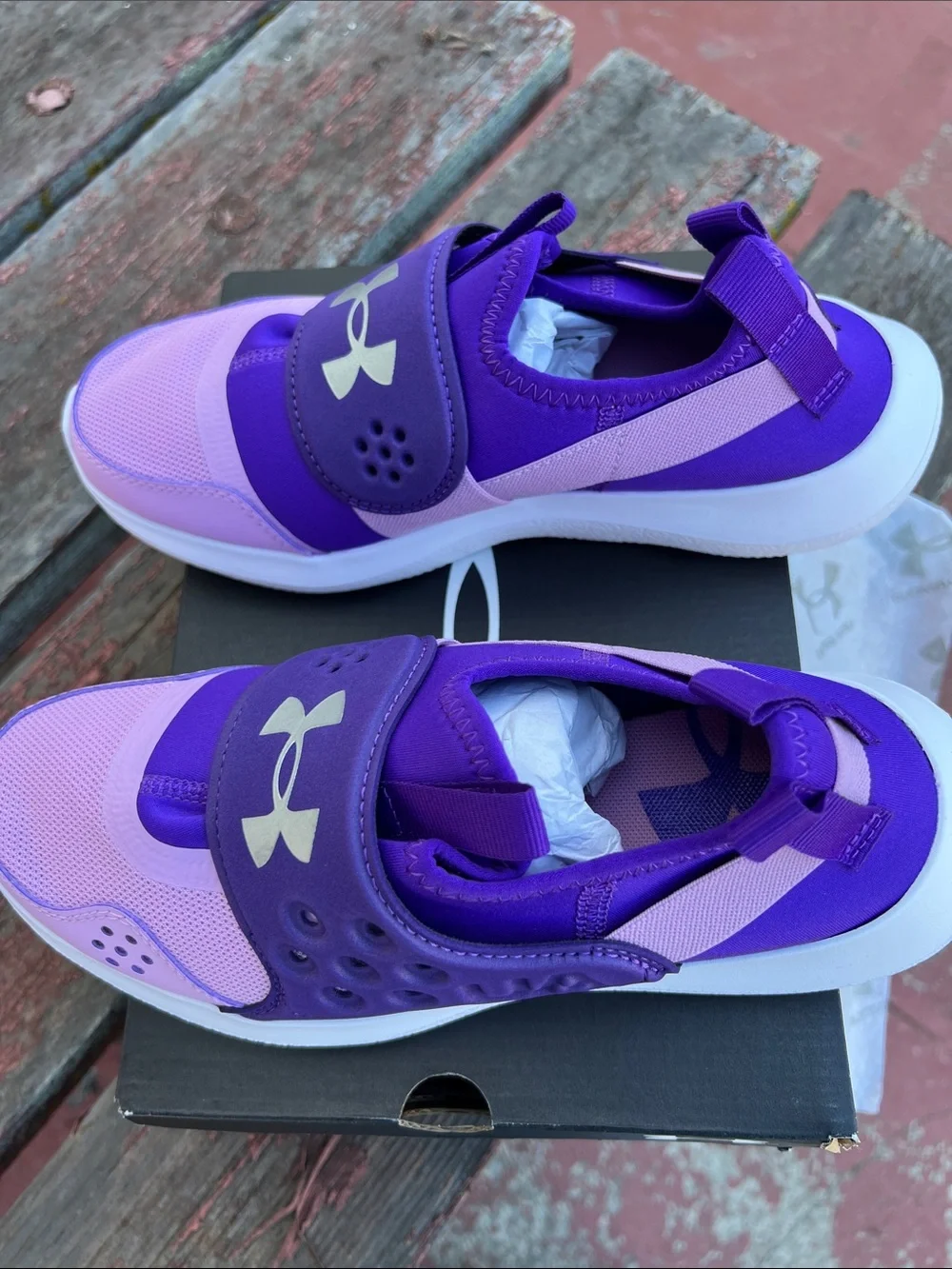 Under Armour Kids Purple & Light Purple Slip-On Athletic Shoes